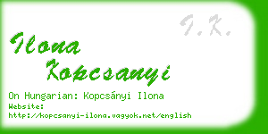 ilona kopcsanyi business card